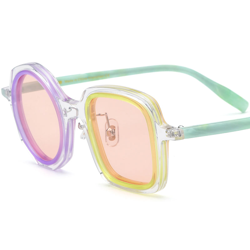 Retro Irregular Acetate Polarized Sunglasses UV400 - Transparent - MCROONS