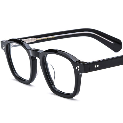 Vintage Retro Acetate Square Optical Glasses - Black - MCROONS