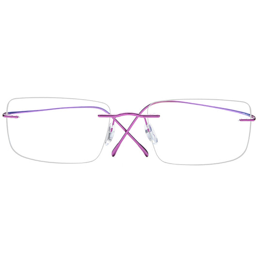 Rimless Titanium Square Optical Glasses Frame - Pink - MCROONS - Front View