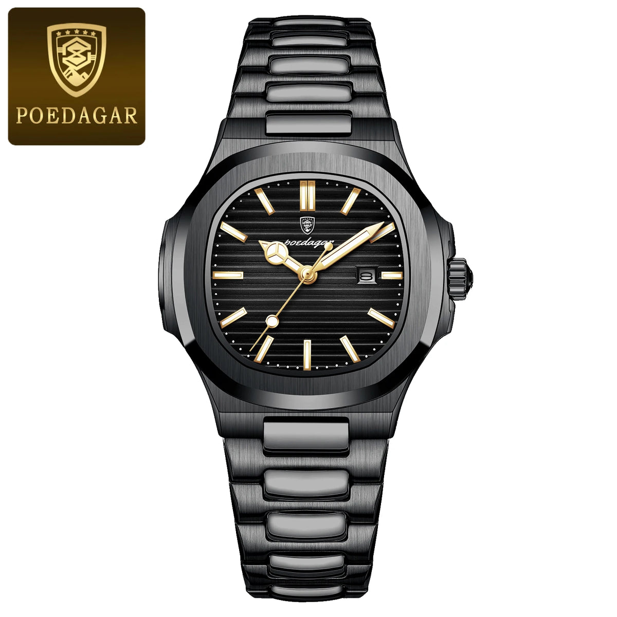 Poedagar 789 Women's Luxury Quartz Watch – Stainless Steel Band, Waterproof, Luminous, Date