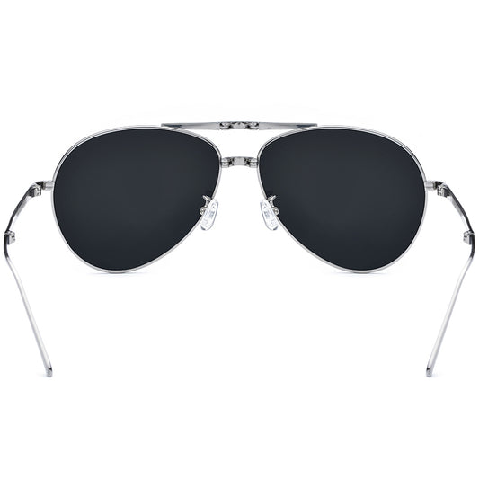 Pure Titanium Folding Aviator Sunglasses - MCROONS - Back View