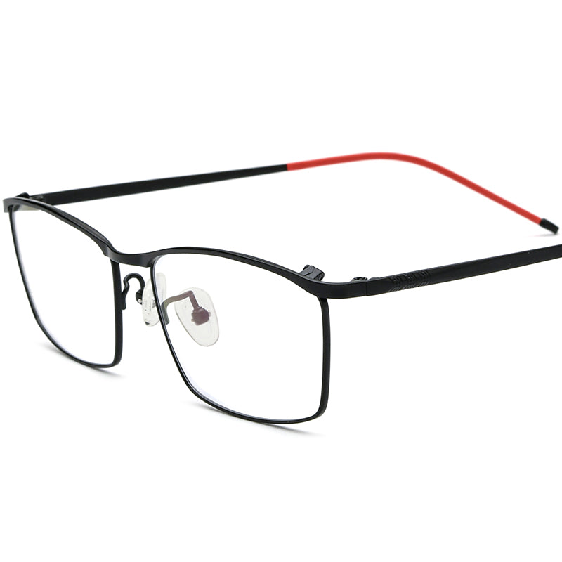 Square Titanium Optical Glasses Frame Japanese Style - Black - MCROONS