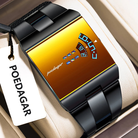 Poedagar 857 Men's Luxury Quartz Watch – Stainless Steel Band, Waterproof