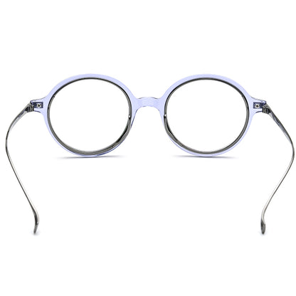 Ridged Temple Round Acetate Glasses Frame - MCROONS - back view