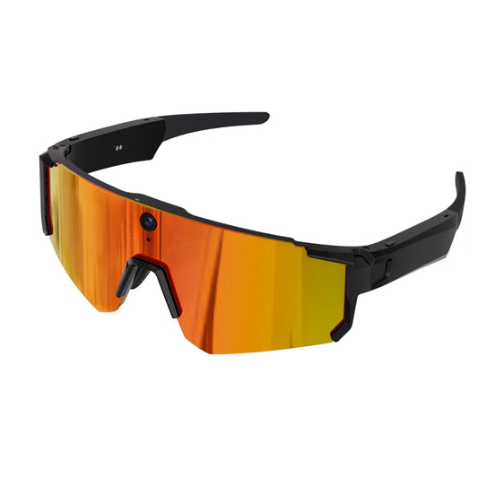 MCROONS sport camera sunglasses black gold