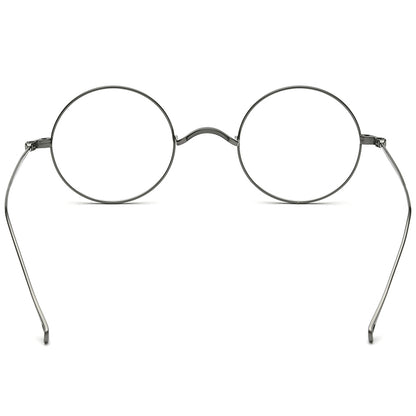 Retro Round Titanium Optical Glasses Frame - MCROONS - back view