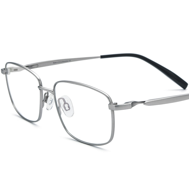 Pure Titanium Square Optical Glasses Frame - Silver - MCROONS