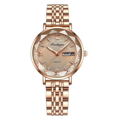 Poedagar 3012 Women's Luxury Quartz Watch – Stainless Steel Band, Waterproof, Date
