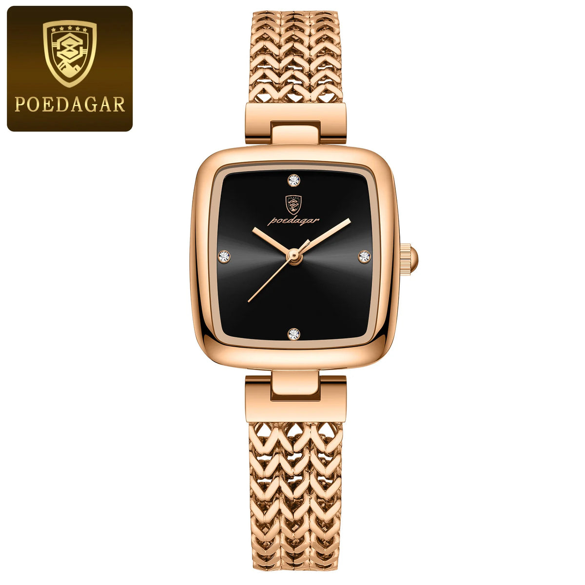 Poedagar 768 Women's Luxury Quartz Watch – Stainless Steel Band, Waterproof, Luminous