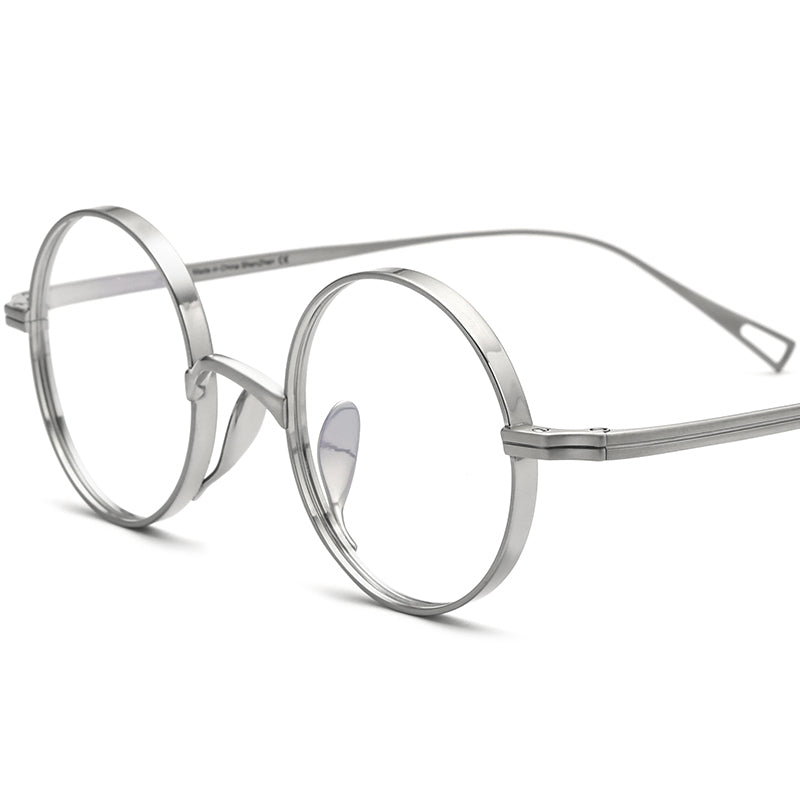 Classic Titanium Round Optical Glasses - Silver - MCROONS