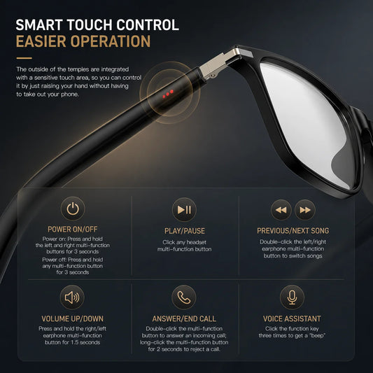 TR90 audio glasses side view