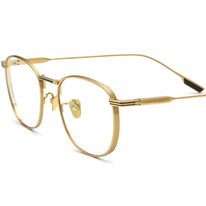 Retro Pure Titanium Square Optical Glasses - Gold - MCROONS