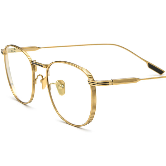 Retro Pure Titanium Square Optical Glasses - Gold - MCROONS