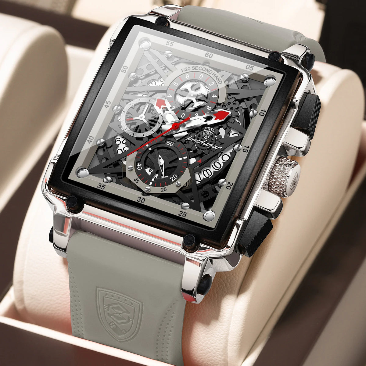 Poedagar 840 Men's Luxury Chronograph Quartz Watch – Silicone Strap, Waterproof, Luminous, Date