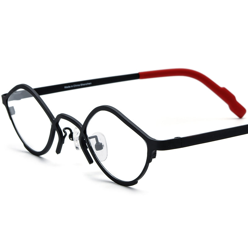 Matte Titanium Small Cat Eye Optical Glasses Frame - Matte Black - MCROONS