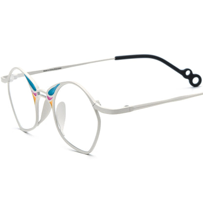 Colourful Titanium Small Irregular Optical Glasses Designer - White - MCROONS