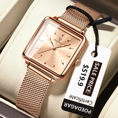 Poedagar 793 Women's Luxury Quartz Watch – Stainless Steel Band, Waterproof, Luminous
