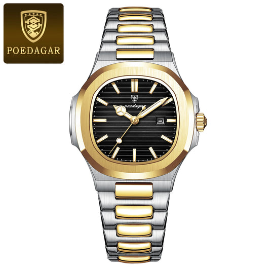 Poedagar 789 Women's Luxury Quartz Watch – Stainless Steel Band, Waterproof, Luminous, Date