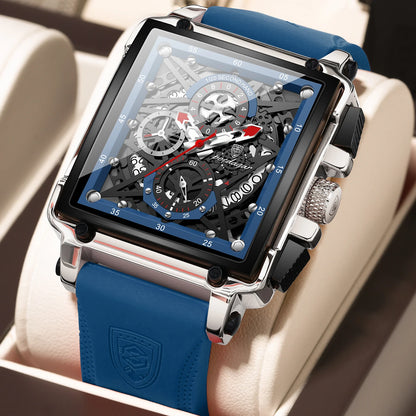 Poedagar 840 Men's Luxury Chronograph Quartz Watch – Silicone Strap, Waterproof, Luminous, Date