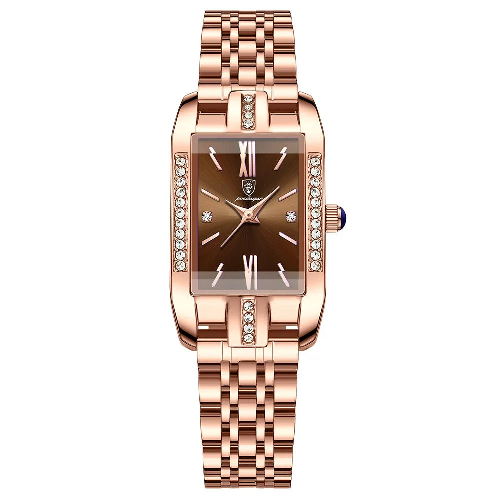 Poedagar 365 Women's Luxury Quartz Watch – Stainless Steel Band, Waterproof