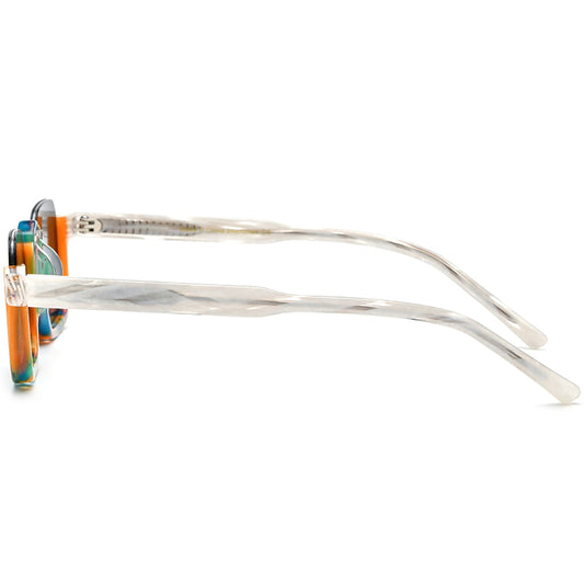Multicolour Acetate Square Sunglasses Retro - MCROONS - side view