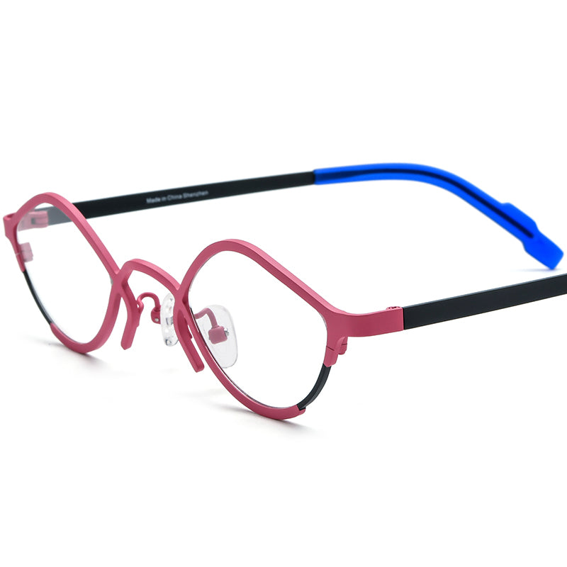 Matte Titanium Small Cat Eye Optical Glasses Frame - Matte Pink - MCROONS
