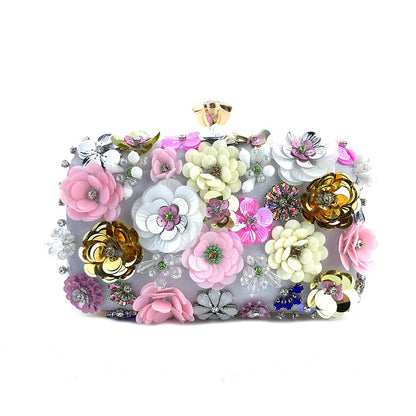 MCROONS crystal flower evening bag colour view