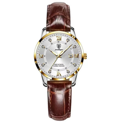 Poedagar 268 Women's Luxury Quartz Watch – Stainless Steel Band, Waterproof, Luminous, Date