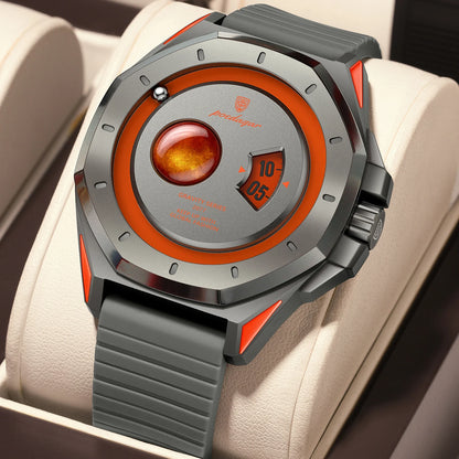 Poedagar 966 Men's Luxury Quartz Watch – Silicone Strap, Waterproof