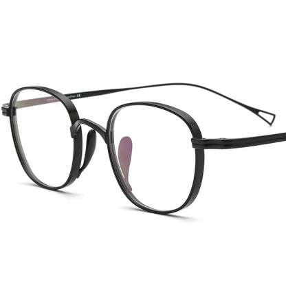 Titanium Square Optical Glasses Frame Classic - Black - MCROONS