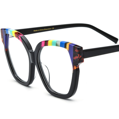 Retro Fashion Cat Eye Optical Frame Big Size - Black - MCROONS