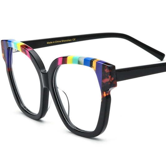 Retro Fashion Cat Eye Optical Frame Big Size - Black - MCROONS