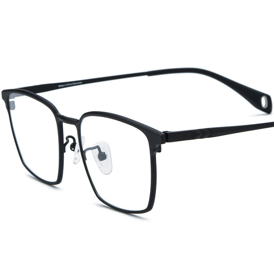 Colourful Titanium Square Optical Glasses Frame - Black - MCROONS