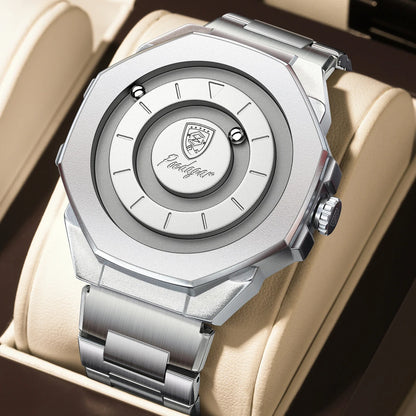 Poedagar 670 Men's Luxury Quartz Watch – Stainless Steel Band, Waterproof