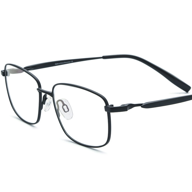 Pure Titanium Square Optical Glasses Frame - Black - MCROONS