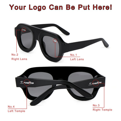 MCROONS Oversized Luxury Acetate Sunglasses, CR39 Lens, Unisex
