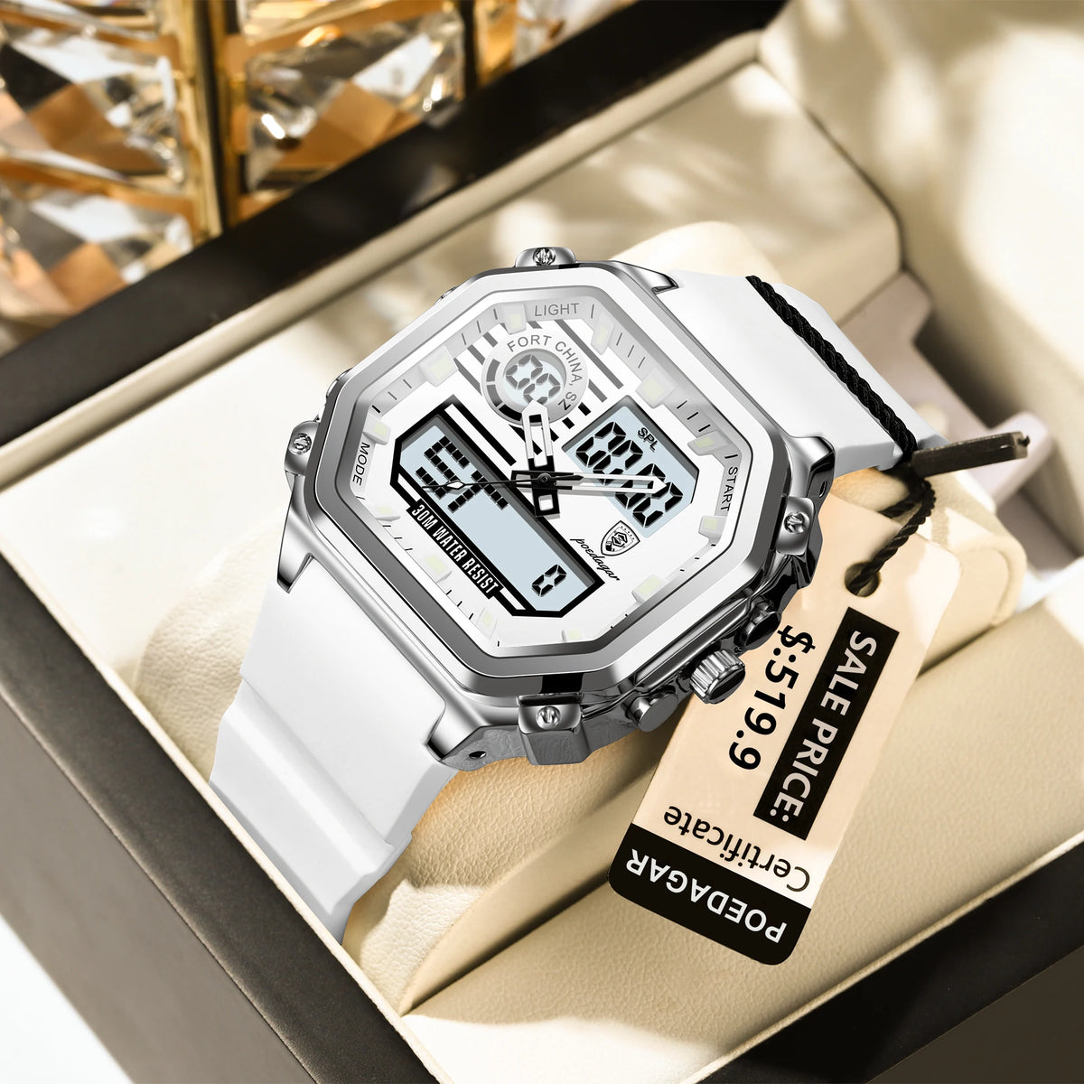 Poedagar 993 Men's Luxury Chronograph Quartz Watch – Silicone Strap, Waterproof, Luminous, Date