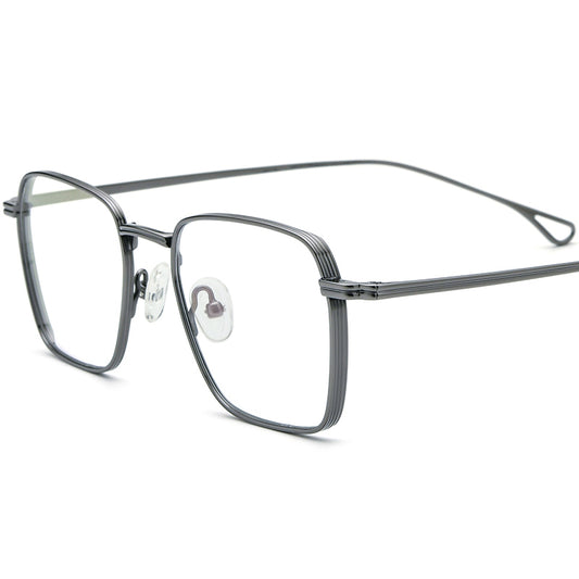 Designer Pure Titanium Square Optical Frame - Grey - MCROONS