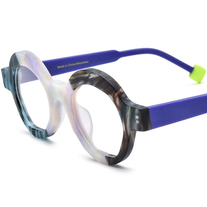 Vintage Round Optical Glasses Frame - Matte Purple - MCROONS