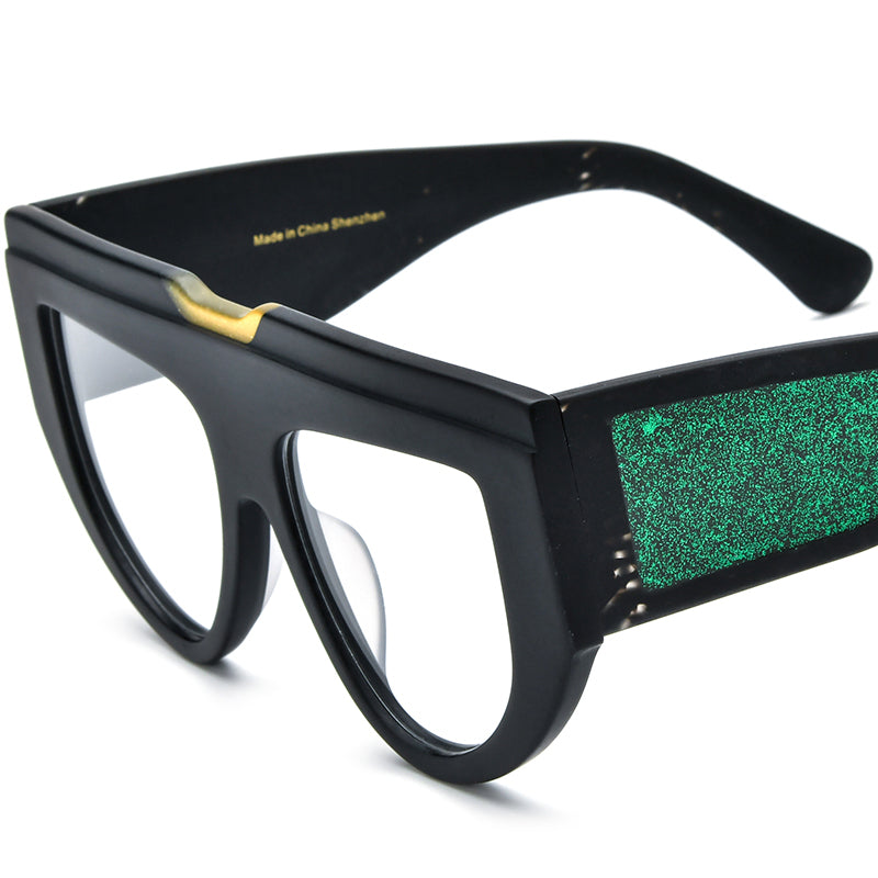 Vintage Oversized Cat Eye Acetate Optical Glasses Frame - Matte Black - MCROONS