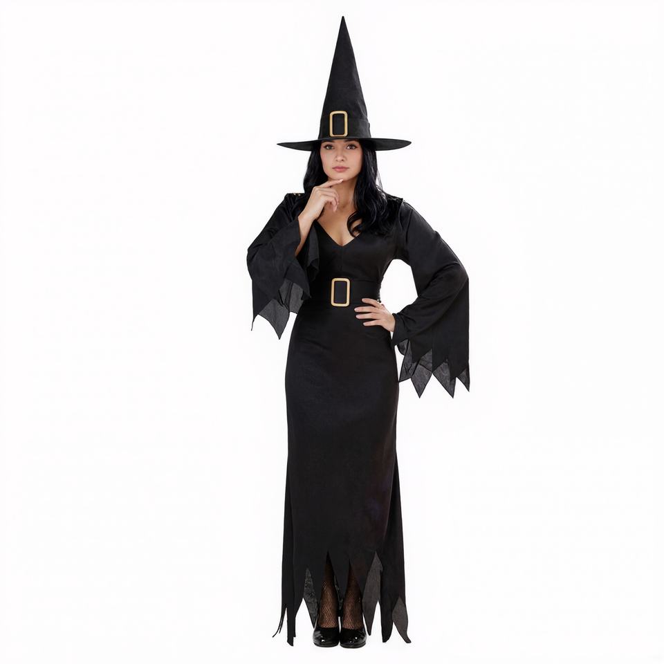Adult Women Black Raven Witch Dress Cosplay Costume