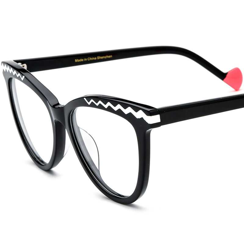Retro Cat Eye Optical Glasses Frame - Black - MCROONS