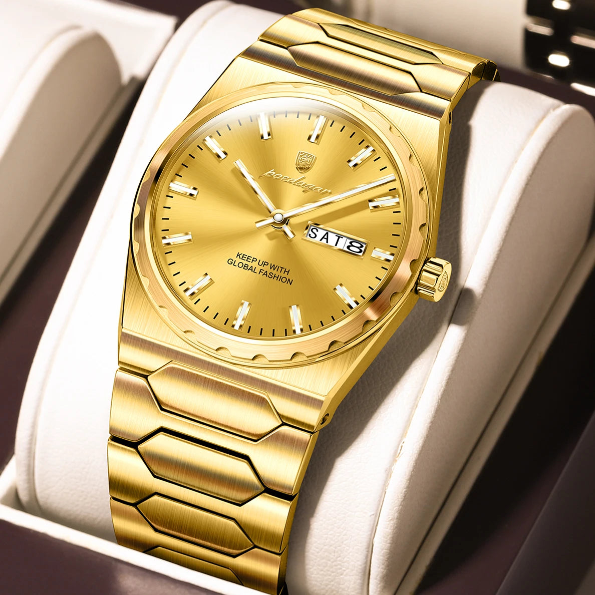 Poedagar 847 Men's Luxury Quartz Watch – Stainless Steel Band, Waterproof, Date
