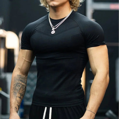 MCROONS men's workout T-shirt compression gym top