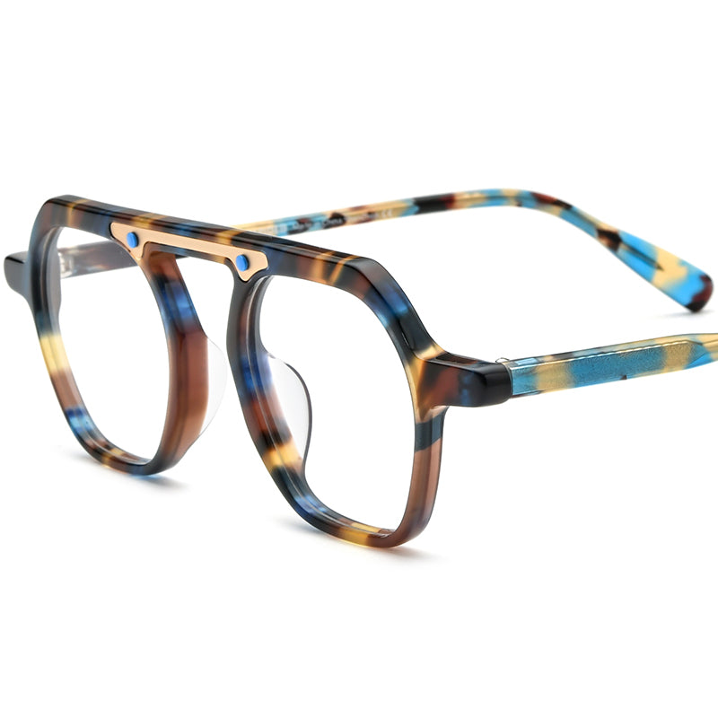 Fashionable Acetate Pilot Optical Glasses Frame - Multicolor - MCROONS