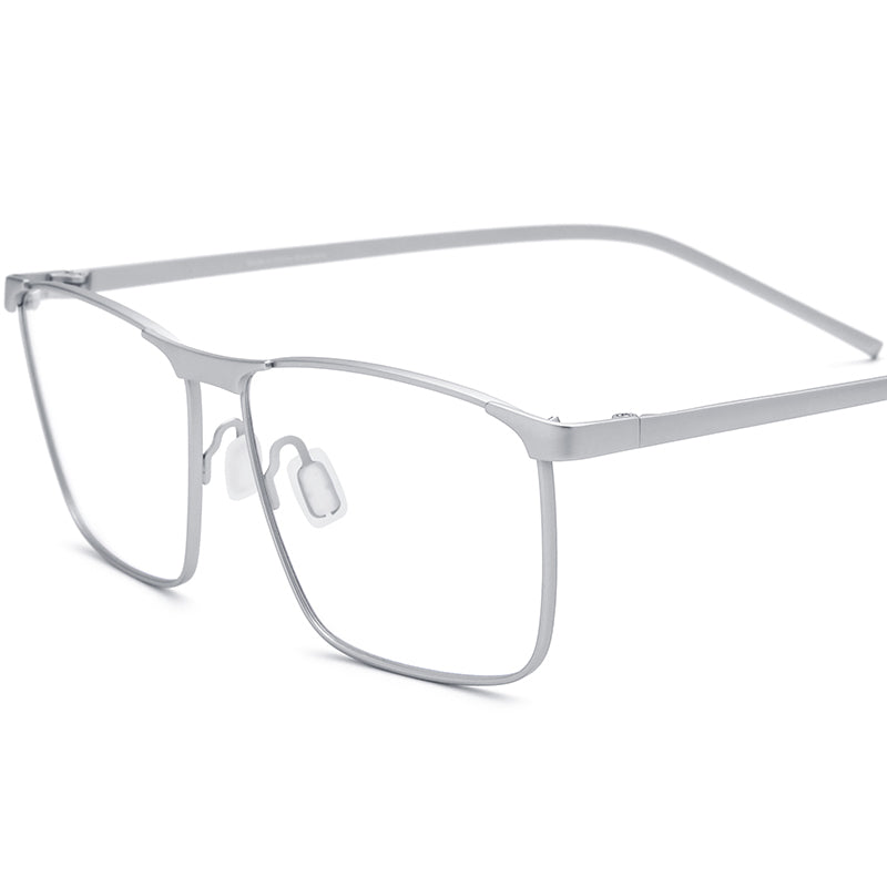Titanium Square Optical Glasses Frame Lightweight - MCROONS - Silver