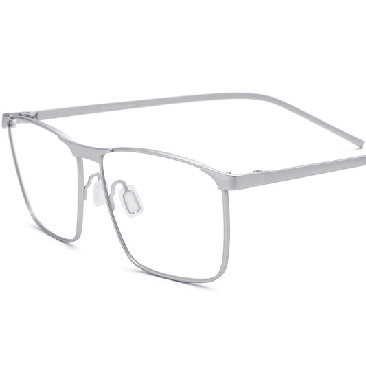 Titanium Square Optical Glasses Frame Lightweight - MCROONS - Silver
