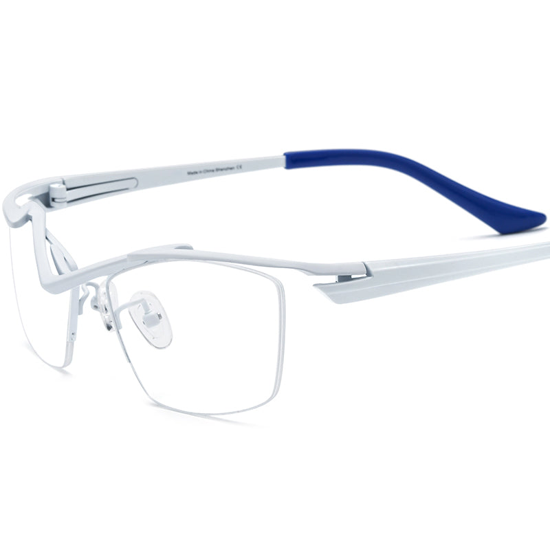 Titanium Square Optical Glasses Frame Lightweight - White - MCROONS