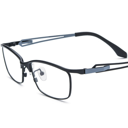 Premium Lightweight Titanium Square Glasses - Black - MCROONS