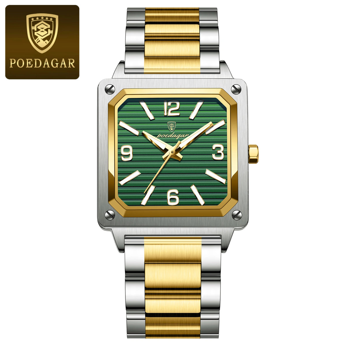 Poedagar 870 Men's Luxury Quartz Watch – Stainless Steel Band, Waterproof, Luminous